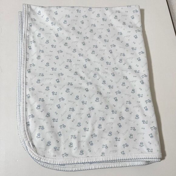 Nordstrom Baby Blue Little Puppy Dog Striped Boys Baby Blanket Lovey Lovie - Picture 7 of 16